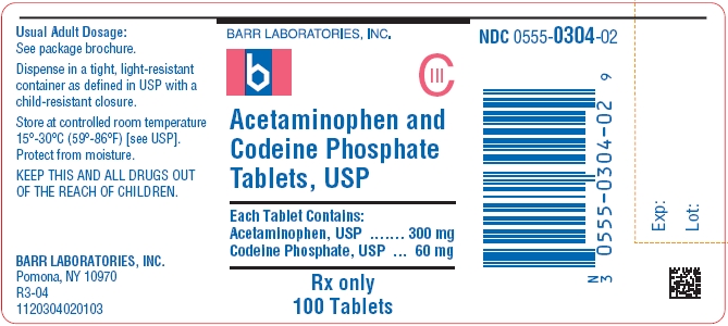 Acetaminophen and Codeine Phosphate Tablets USP 300 mg/60 mg 100s Label