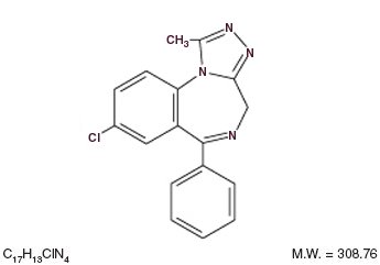 This is an image of the structural formula for Alprazolam.