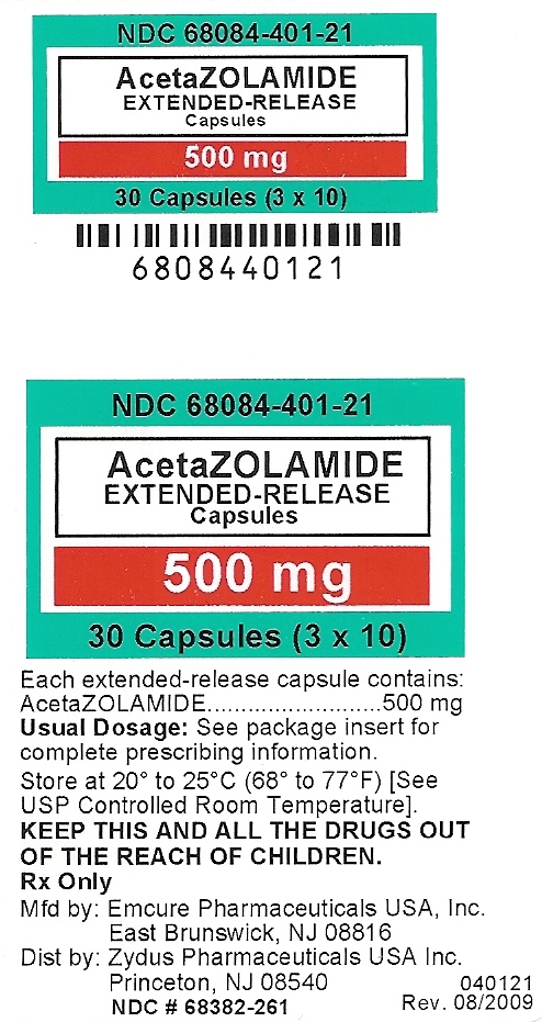Acetazolamide Extended-Release 500mg label