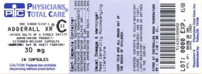 image of 30 mg package label