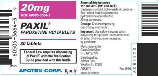 Paxil 20mg label