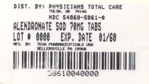 image of 70 mg package label