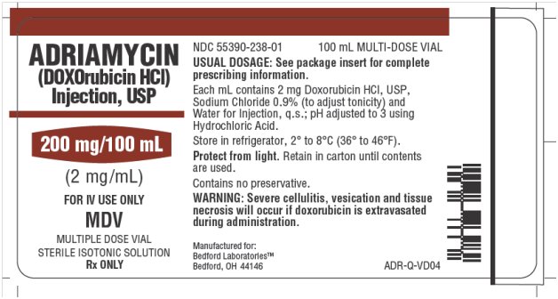Label for Adriamycin (DOXOrubicin HCl)  Injection, USP 200mg/100mL