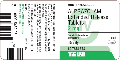 Alprazolam Extended-Release Tablets 2 mg Label