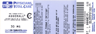 image of Adderall 30 mg package label