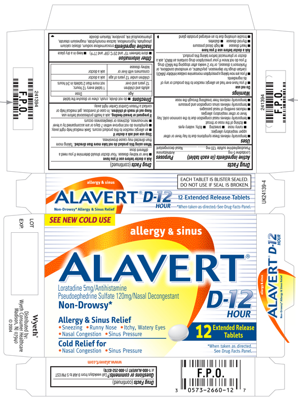 ALAVERT D-12 HOUR allergy & sinus Packaging