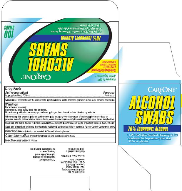 CareOne Alcohol Swab box top, back, side, bottom