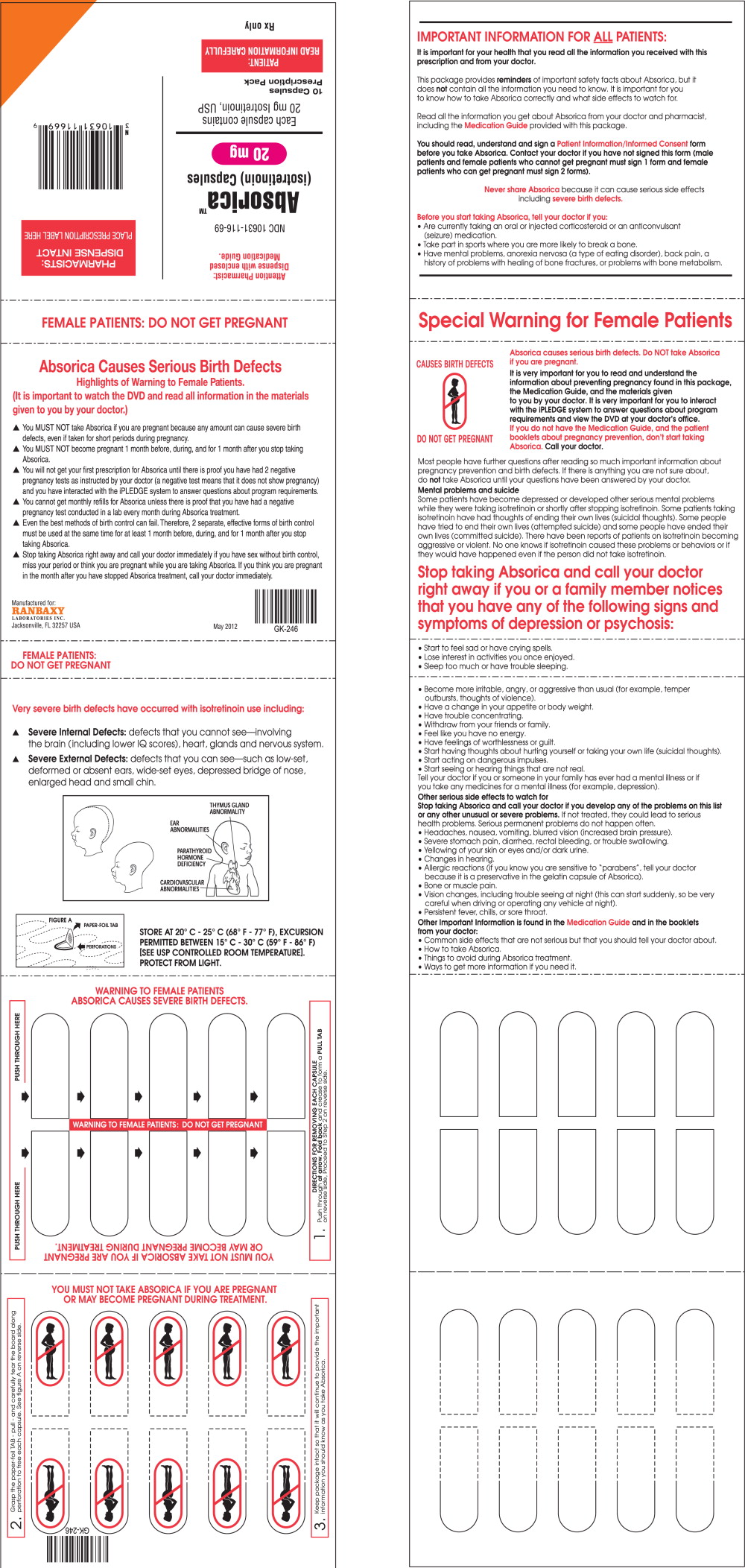 Principal Display Panel – 20 mg Blister Pack Label
