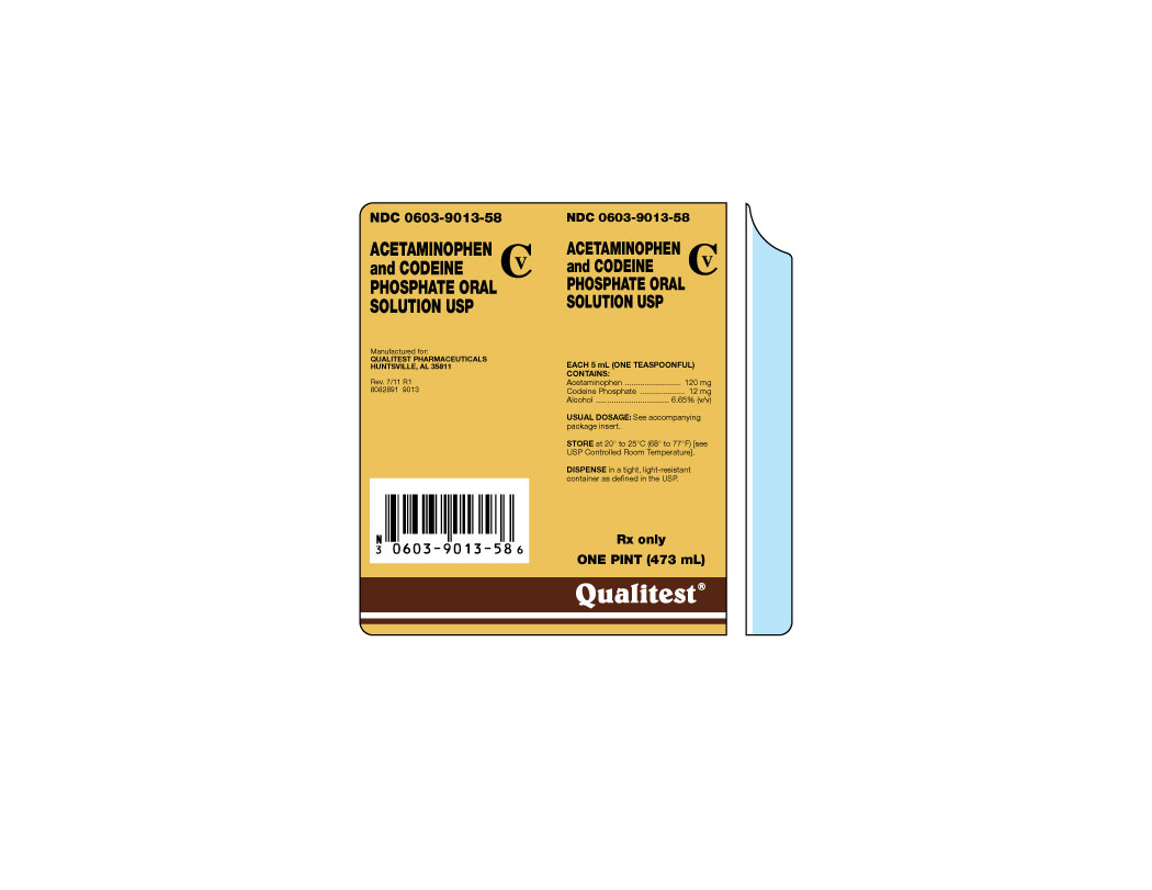 This is an image of the sixteen ounce label of acetaminophen and Codeine Phosphate Oral Solution.