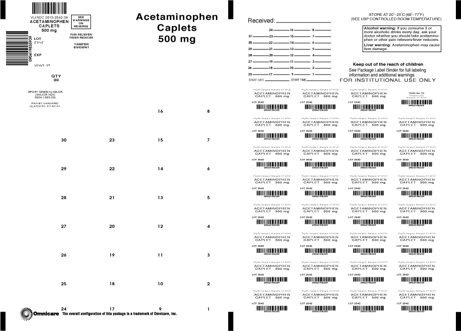 Acetaminophen Caplets 500mg