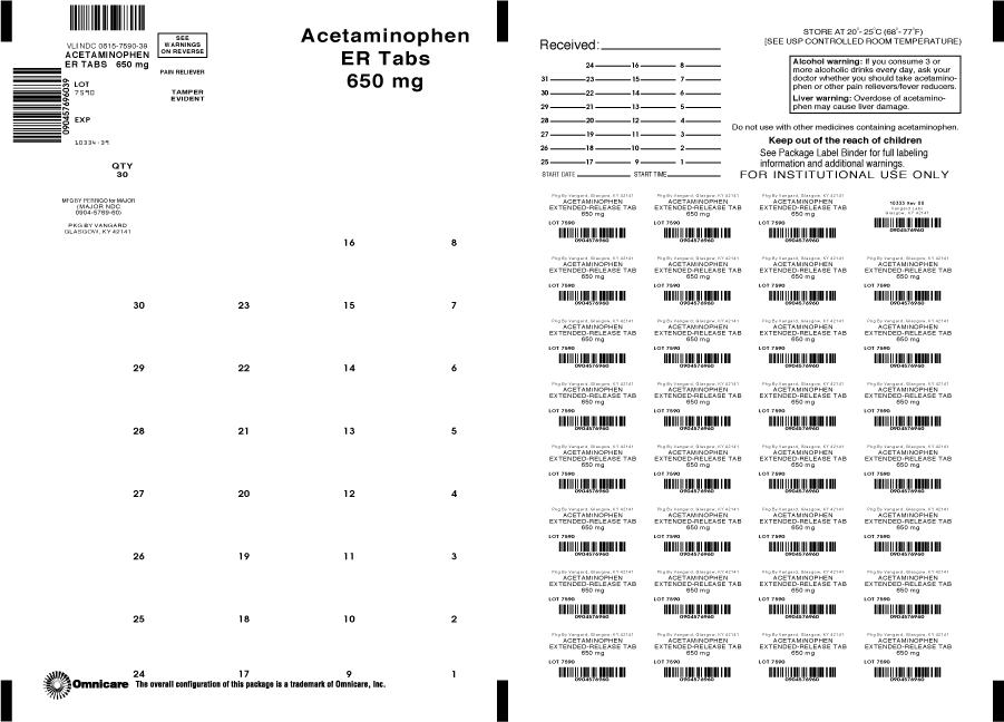 Principal Display Panel-Acetaminophen ER 650mg Tablets
