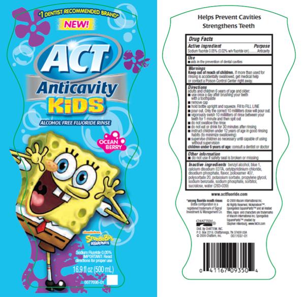 PRINCIPAL DISPLAY PANEL - ACT Anticavity Fluoride Rinse Kids Spongebob