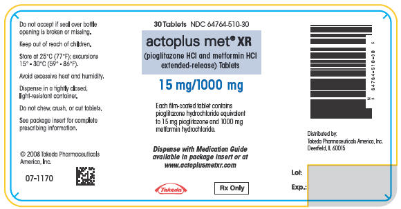 PRINCIPAL DISPLAY PANEL - 15 mg/1000 mg Tablet Bottle Label