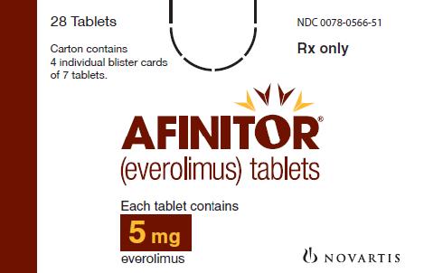 PRINCIPAL DISPLAY PANEL
Package Label – 5 mg
Rx Only		NDC 0078-0566-51
Afinitor® (everolimus) Tablets
Each tablet contains
5 mg everolimus
28 Tablets