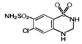 image of hydrochlorothiazide chemical structure