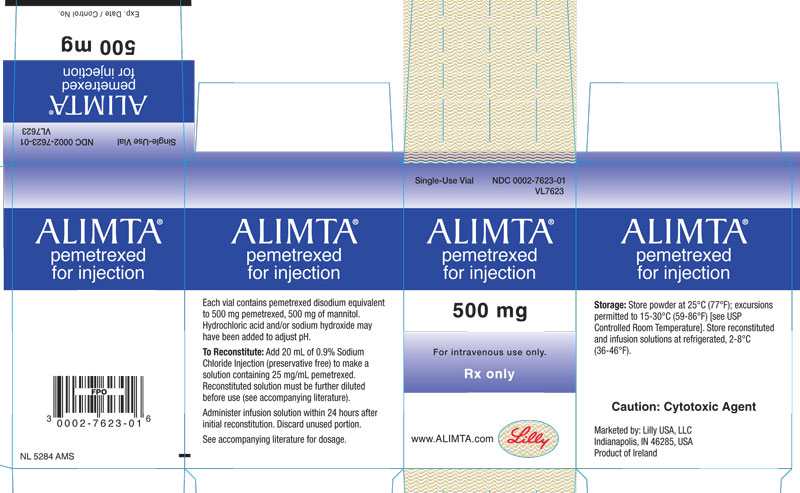 PACKAGE CARTON – ALIMTA 500 mg single-use vial