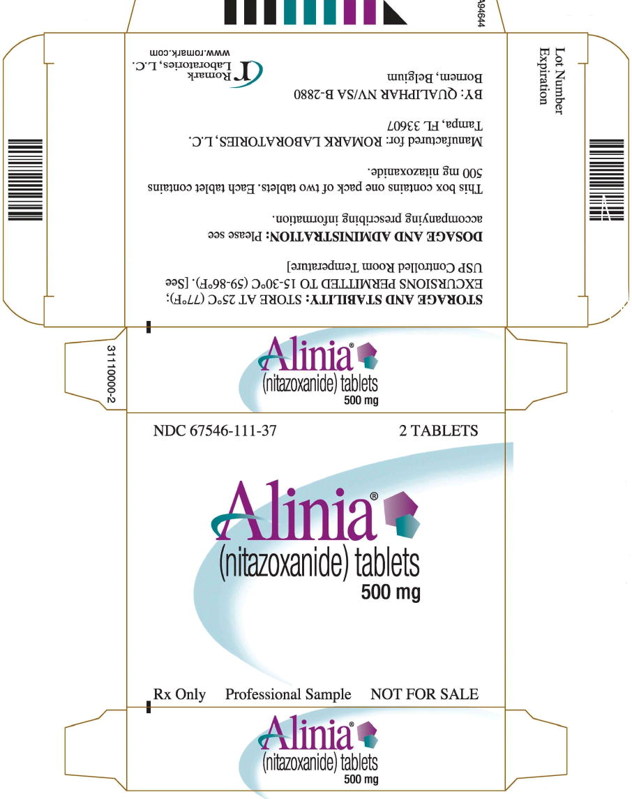 Principal Display Panel - Alinia 500 mg 2 Tablets Sample Carton