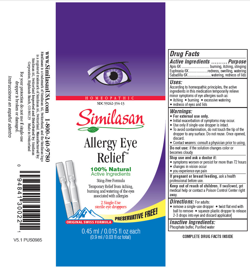 Homeopathic NDC 59262-354-13 Similasan Allergy Eye Relief 2 Single-Use sterile eye droppers