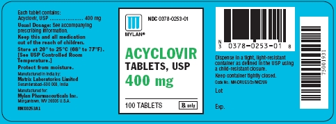 Acyclovir 400 mg Tablet Bottles