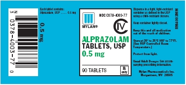 Alprazolam Tablets 0.5 mg Bottles