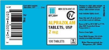 Alprazolam Tablets 2 mg Bottles