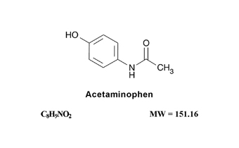 image of chemical structure for acetaminophen
