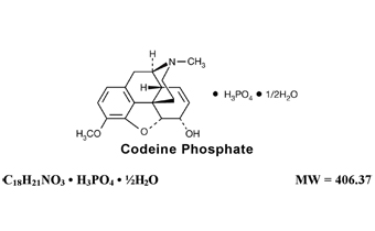 image of chemical structure for codeine phosphate