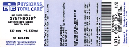 image of 0.137 mg package label