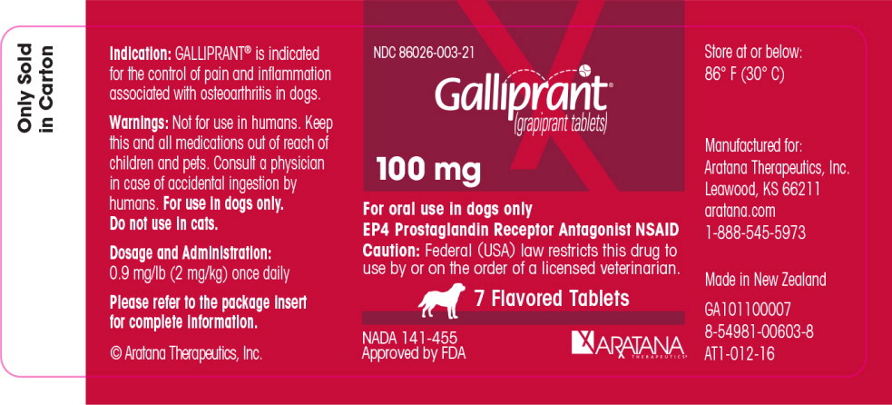 Principal Display Panel - Galliprant 100 mg Bottle Label
