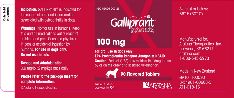 Principal Display Panel - Galliprant 100 mg Bottle Label

