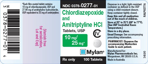 Chlordiazepoxide and Amitriptyline Hydrochloride Tablets, USP 10 mg/25 mg Bottle Label