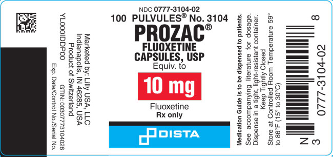 PACKAGE LABEL- Prozac 10 mg, bottle of 100
