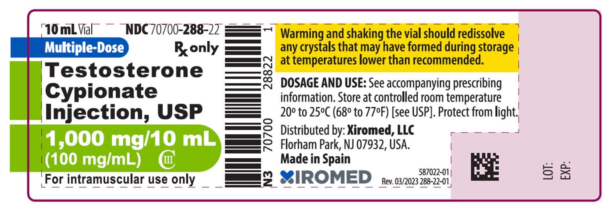 PRINCIPAL DISPLAY PANEL - 100 mg/mL Vial Label