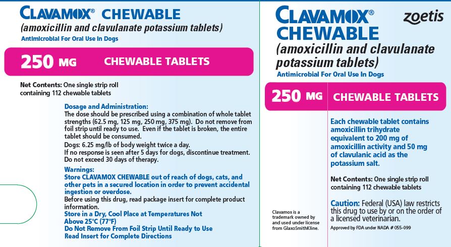 DailyMed CLAVAMOX amoxicillin and clavulanate potassium tablet, chewable